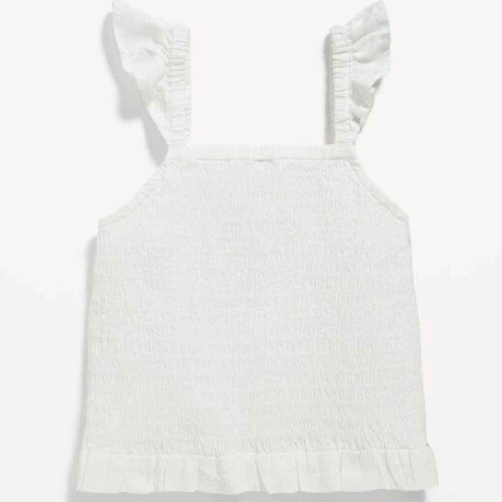 NEW OLD NAVY Printed Flutter-Sleeve Smocked Top for Girls